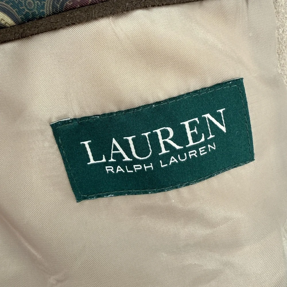 Lauren‎ Ralph Lauren Sport Coat Mens 44L Brown Wool Cashmere Two Button Blazer